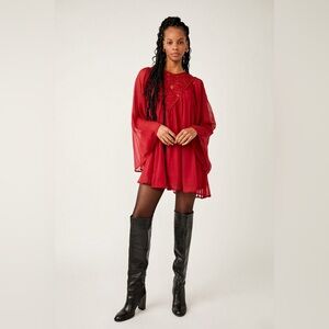 Free People Maroon Sunshine Of Love Mini Dress M